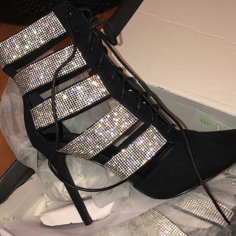 Rhinestone heeled boots